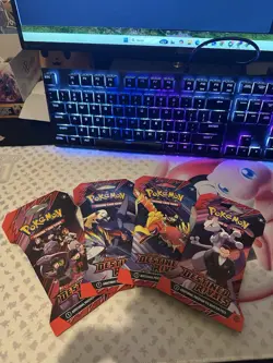 Pokemon TCG S&V Destined Rivals Blister Sleeved Packs in Art Set of Four IN Hand - Image 2