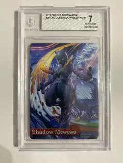 Pokemon Shadow Mewtwo Amiibo Card Pokken Tournament Beckett Graded BGS 7 Near - Image 1