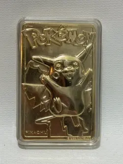 1999 Burger King Pokemon 23k Gold Plated Trading Card Pikachu w/Pokeball & COA - Image 3