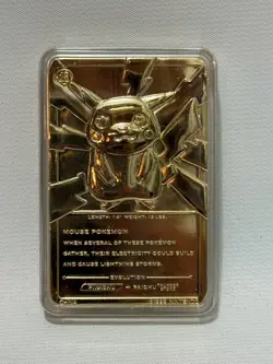 1999 Burger King Pokemon 23k Gold Plated Trading Card Pikachu w/Pokeball & COA - Image 4