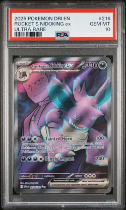 Pokemon Destined Rivals Team Rocket's Nidoking ex 216 PSA 10 - Image 1