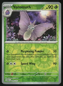Venomoth 049/165 Uncommon 151 Pokemon Reverse Holo Near Mint - Image 1