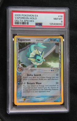 Pokemon "Vaporeon" 18/113 *Holo Rare* Set:Delta Species - English - NM-MT - PSA8 - Image 1