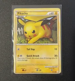 OFF-CENTER (OC) ERROR Pikachu 78/123 Common HeartGold SoulSilver Pokemon 2010 - Image 1