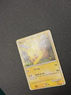 OFF-CENTER (OC) ERROR Pikachu 78/123 Common HeartGold SoulSilver Pokemon 2010 - Image 4