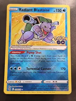 Radiant Blastoise 018/078 Pokemon GO Holo - Image 1