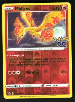 Moltres 012/078 Pokemon GO Reverse Holo Rare NM - Image 1