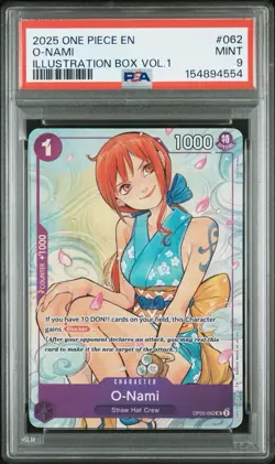 PSA 9 O-Nami Illustration Box Vol.1 OP05-062 One Piece Promotion Cards Foil - Image 1