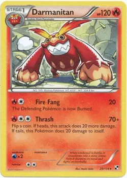 Pokemon Black & White 25/114 Darmanitan Rare Card - Image 1