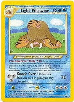 Neo Destiny Rare - Light Piloswine Pokemon Card 26/105 - Image 1