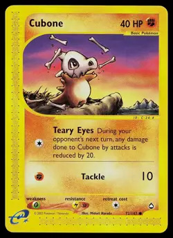 Pokemon Card - Cubone Aquapolis 72 Common - Image 1