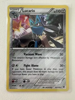 Pokemon TCG Lucario Holo Card XY Fates Collide 63/124 NM Condition 2016 - Image 1