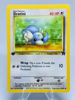 Dratini 53/82 1st Edition Team Rocket 2000 Pokemon Card WotC – NM - Image 1