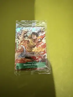 Monkey.D.Luffy P-135 Winner Stamp OP16 Pre-Release Event Promo Card Sealed - Image 1