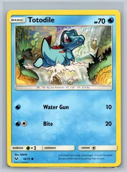 Totodile 18/73 Common Shining Legends Pokemon Card Near Mint - Image 1