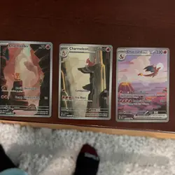 Pokemon TCG 151 Charmander Charmeleon Charizard ex Full Art Holo Card Lot - Image 1