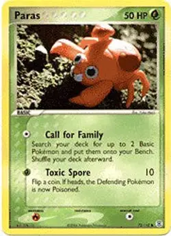 Pokemon EX Fire Red & Leaf Green 72/112 Paras Card - Image 1
