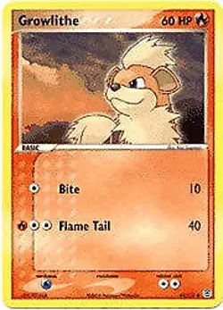 Pokemon EX Fire Red & Leaf Green 64/112 Growlithe Card - Image 1