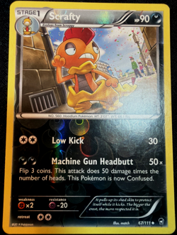 Scrafty 67/111 XY - Furious Fists Reverse Holo Rare Pokemon Tcg Card - Image 3