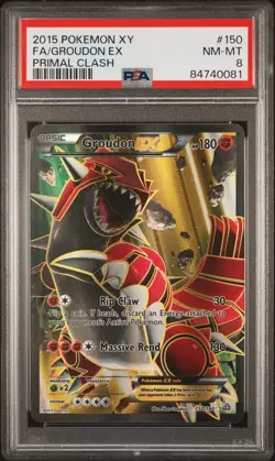 Groudon EX 150/160 eng XY Primal Clash Full Art Holo Pokemon TCG PSA 8 - Image 1