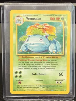 Wizards Pokemon TCG Base Set Venusaur 15/102 Holo Rare 100 HP 1999 EN - Image 1