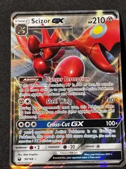 Scizor GX 90/168 Holo GX Rare Celestial Storm Pokemon Holo Pokemon Tcg - Image 1