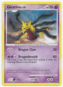 Pokemon Platinum Edition Rare Card - Giratina 28/127 - Image 1