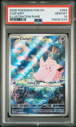 2026 POKEMON POR EN-PERFECT ORDER ILLUSTRATION RARE #094 CLEFAIRY PSA 10 - Image 1
