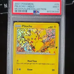 The Pokemon Company 2021 Pikachu 025/025 McDonald's 25th Holo Promo PSA 9 - Image 1