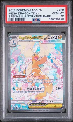 2026 POKEMON ASC EN-ASCENDED HEROES #290 MEGA DRAGONITE EX PSA 10 - Image 1