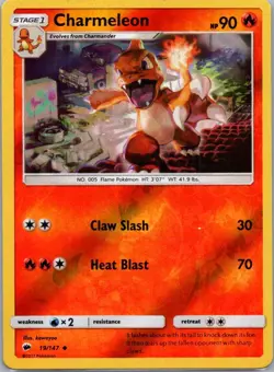 Pokemon TCG Charmeleon 19/147 Burning Shadows Rev Holo NM - Image 1