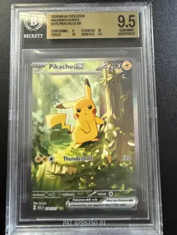 Pokemon Pikachu EX 276/217 Ascended Heroes SIR Beckett 9.5 - Image 1