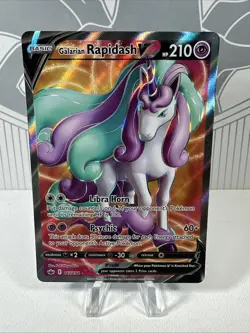 Pokemon TCG Galarian Rapidash V 167/198 Full Art Holo UR Chilling Reign NM - Image 1