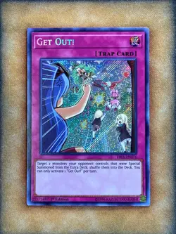 Yugioh Get Out! RIRA-EN076 Secret Rare 1st Ed LP - Image 1
