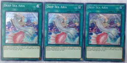 Yugioh 3x Deep Sea Aria ETCO-EN061 Secret Rare 1st Edition Near Mint Playset - Image 2