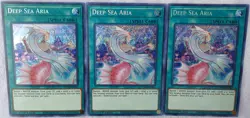 Yugioh 3x Deep Sea Aria ETCO-EN061 Secret Rare 1st Edition Near Mint Playset - Image 4