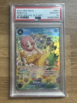 Bandai One Piece CCG Rebecca Special Alt Art Holo PSA 10 2024 OP06-091 - Image 1