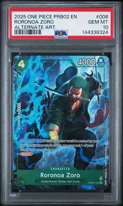 One Piece - Premium Booster Vol. 2 - Roronoa Zoro - PRB02-006 - PSA 10 - Image 1