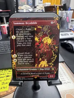 Magic The Gathering Summon Brynhildr Enchantment Creature Saga Knight Card FF13 - Image 1
