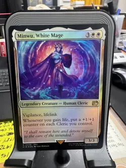 Minwu White Mage Legendary Creature Magic Card MTG FFII Promo Josu Hernaiz 2023 - Image 1