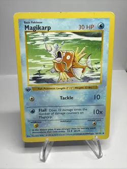 Pokemon TCG Magikarp Base Set, Shadowless Uncommon Card 35/102 First Edition - Image 1