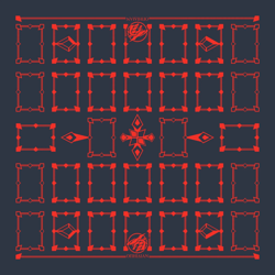 2 Player Cloth TCG Playmat Yugioh Zoned Ash and Red Stitched Border - Image 1