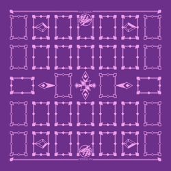 Yugioh Cloth Playmat - Dark Magician Purple Colors with Zones Two-Player Mat - Image 1