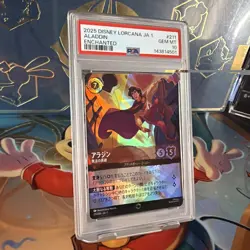 2025 DISNEY LORCANA THE FIRST CHAPTER ENCHANTED ALADDIN HEROIC OUTLAW PSA 10 - Image 4