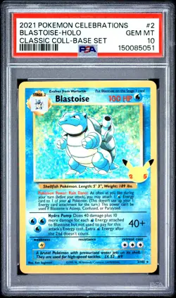PSA 10 Blastoise Holo 2 Celebrations Classic Collection Pokemon Card - Image 1