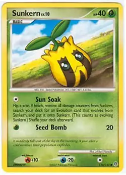 Pokemon Secret Wonders Card - Sunkern 114/132 - Image 1