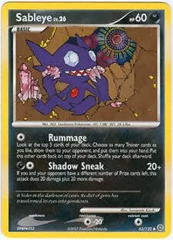 Pokemon Secret Wonders Card - Sableye 63/132 - Image 1