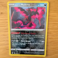 GALARIAN MOLTRES 093/203 POKEMON CARD (EVOLVING SKIES SET) REVERSE HOLO - Image 1