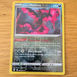 GALARIAN MOLTRES 093/203 POKEMON CARD (EVOLVING SKIES SET) REVERSE HOLO - Image 2