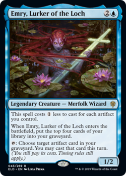 Emry, Lurker of the Loch X (1) -EX/NM-Throne of Eldraine-R43-MTG-4RCards - Image 1